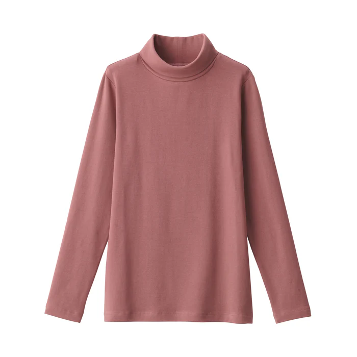 Women's Stretch Ribbed Turtle Neck Long Sleeve T-Shirt